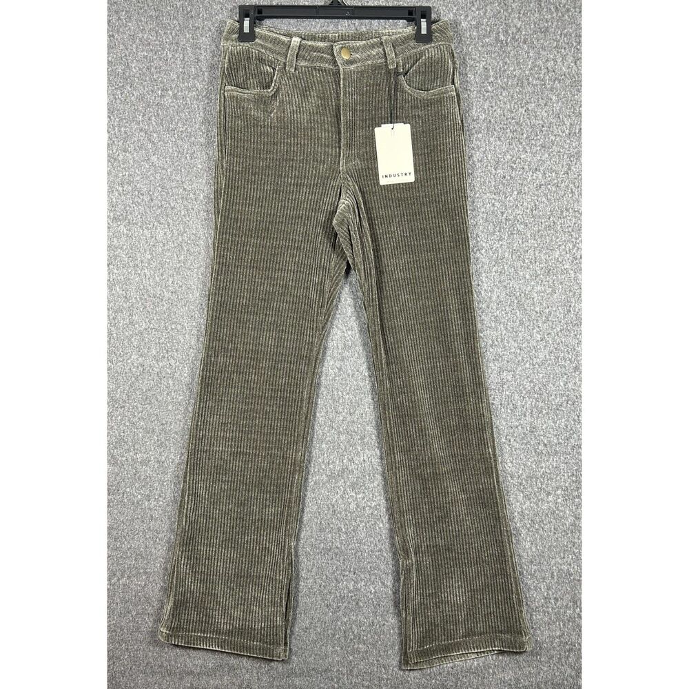 NWT Industry Republic Clothing Grey Velvet Soft Flare Corduroy Pants - Size 6